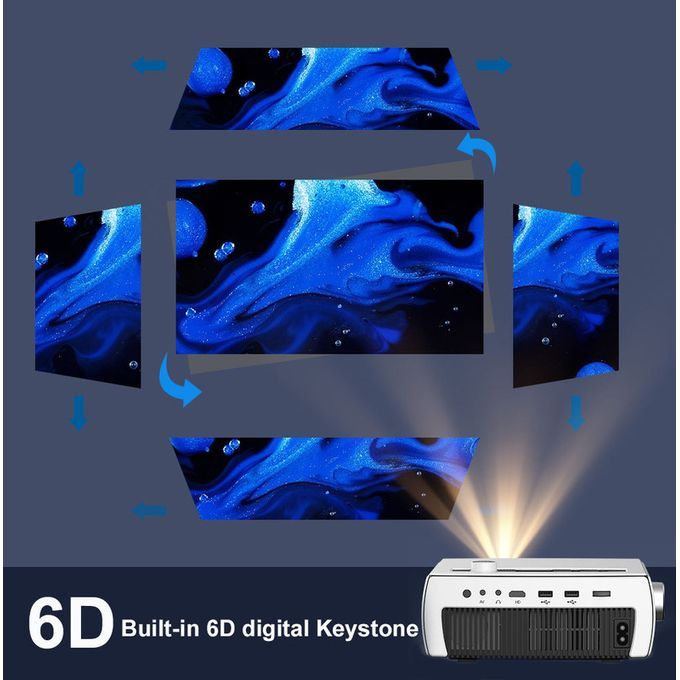 Max 300 "HD Large Screen TV Projector WiFi Android Smart LED Video Home Cinema 3D Beamer
