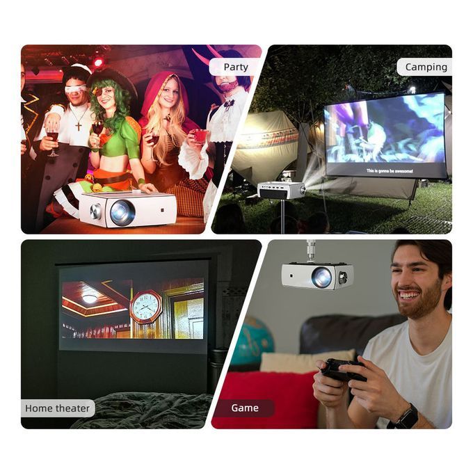 Max 300 "HD Large Screen TV Projector WiFi Android Smart LED Video Home Cinema 3D Beamer