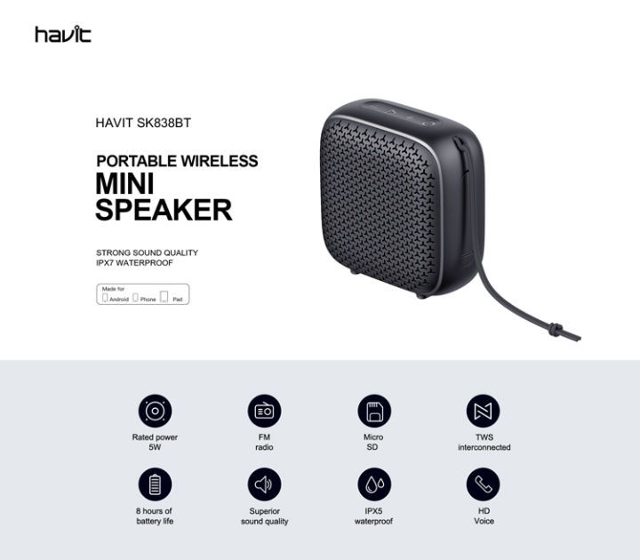 Havit Wireless Bluetooth Speaker With FM Radio