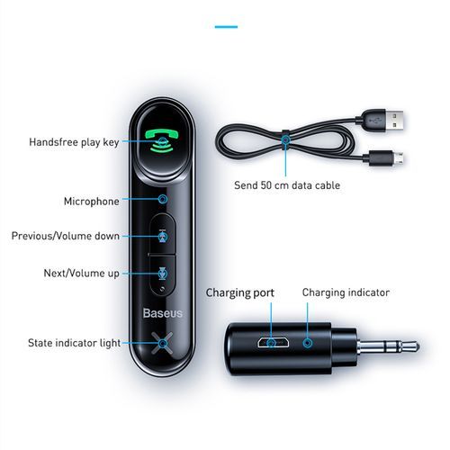 Baseus Car Bluetooth Receiver 3.5mm Aux Audio Music