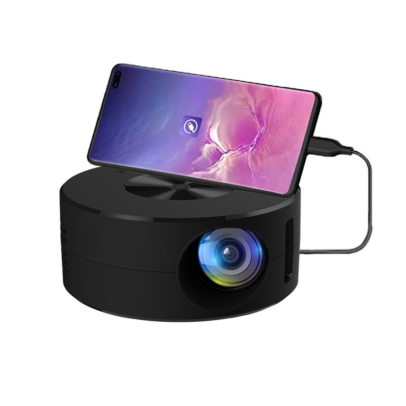 YT200 320 X 180P LED HD Mini Projector Support Wired Connection Phone Screen(Black)