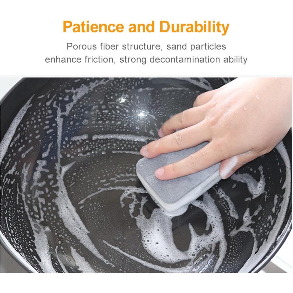 20PC Sponge Dishwashing Wipe Household Double Sided Pot Brush Kitchen Housework Cleaning Rounded Three Layer Sponge Scouring Pad