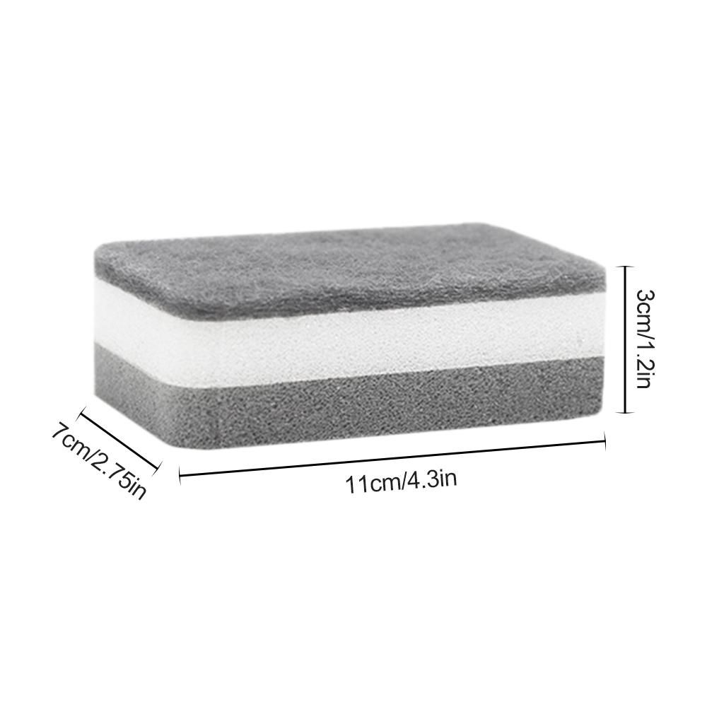 20PC Sponge Dishwashing Wipe Household Double Sided Pot Brush Kitchen Housework Cleaning Rounded Three Layer Sponge Scouring Pad