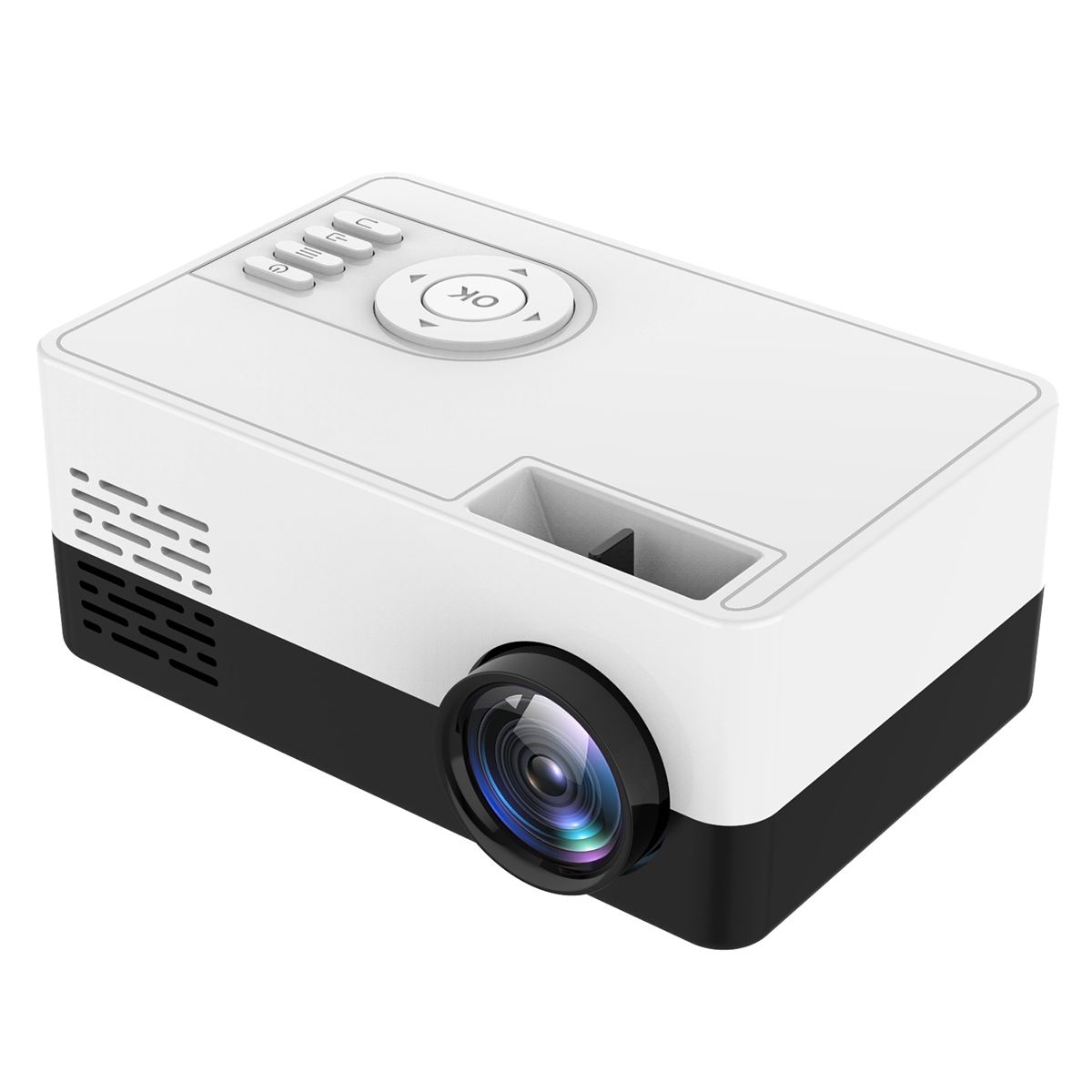 J15 1920 X 1080P HD Household Mini LED Projector With Tripod Mount, Plug Type:AU Plug(Black White)