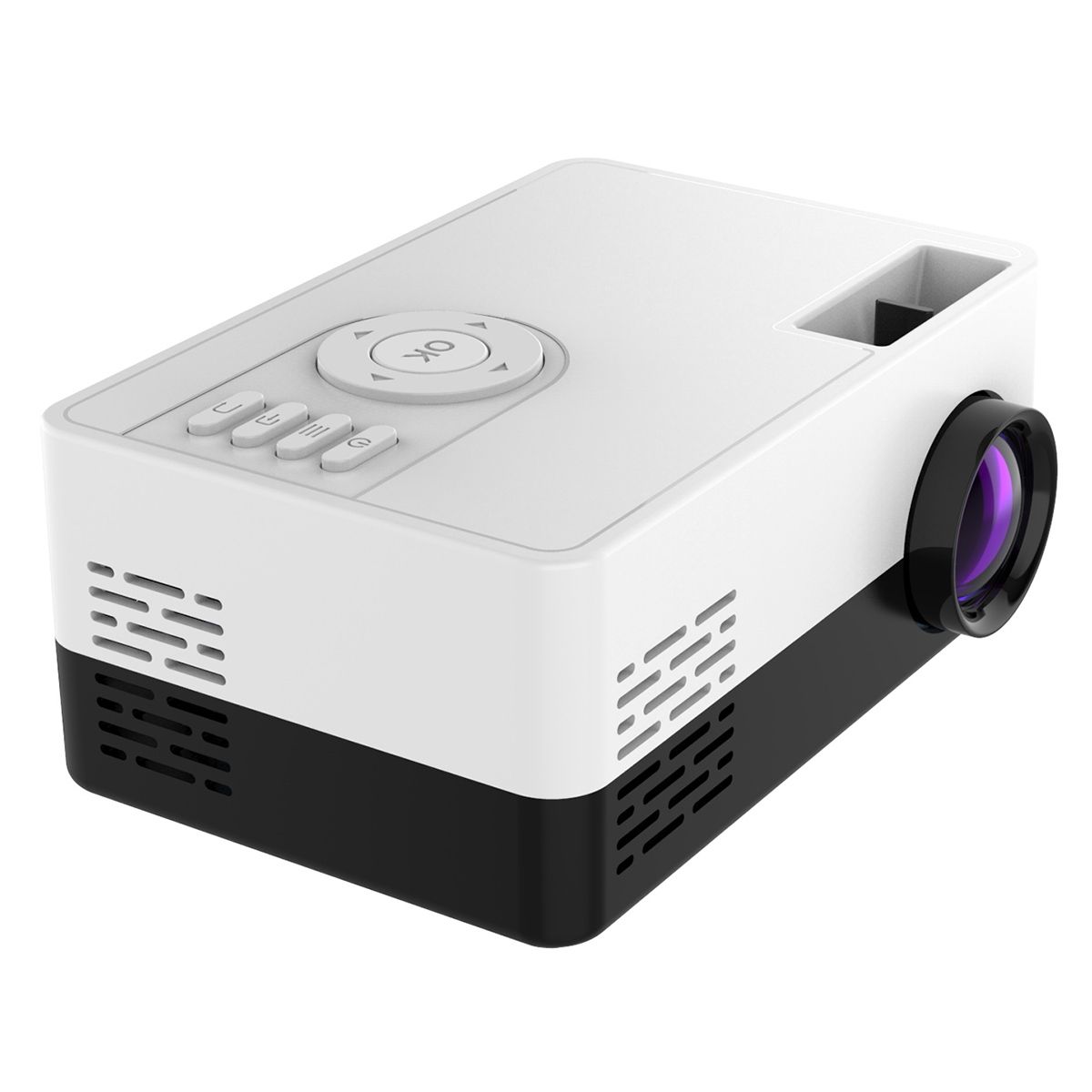 J15 1920 X 1080P HD Household Mini LED Projector With Tripod Mount, Plug Type:AU Plug(Black White)