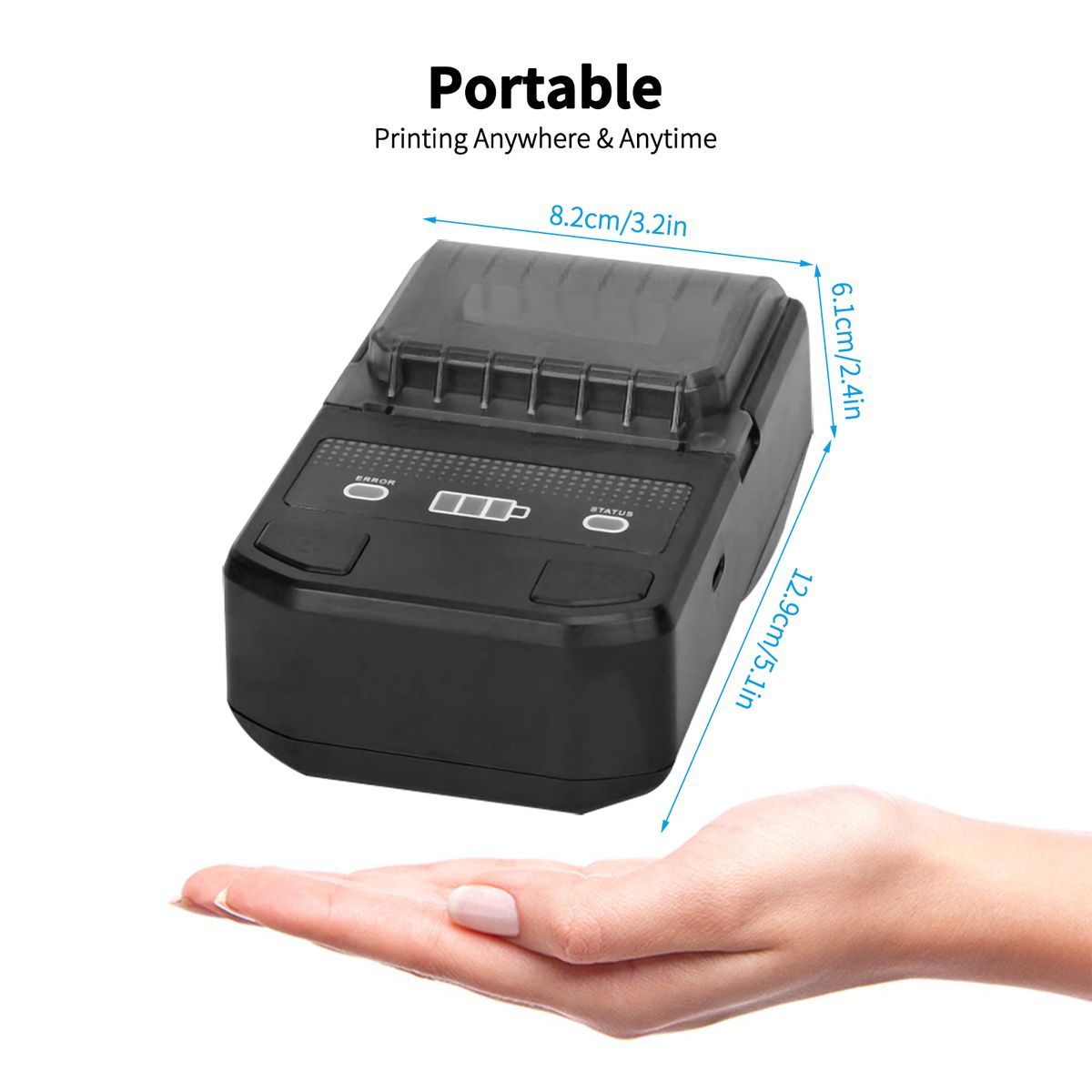 Portable 58mm Thermal Receipt Printer Wireless BT Mini Bill