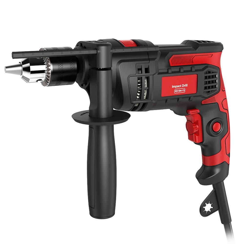 Hammer Drill Impact Drill 850W 3000 RPM Hand Electric Drill with 360° Rotating Handle Hammer and Drill 2 Mode in 1 with Depth Gauge for Drilling Steel Masonry Concrete Wood
