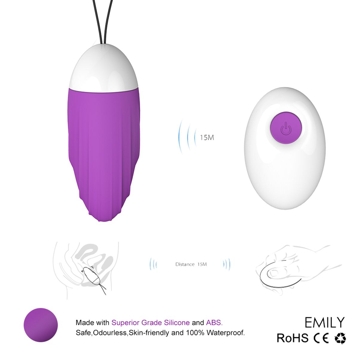 Jumping Egg Remote Control G-point Stimulator Vibrator With