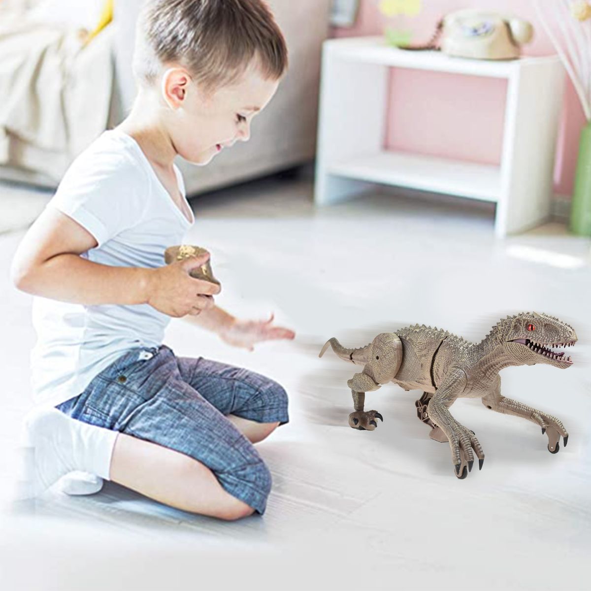 Realistic Dino Remote Control Dinosauria Velociraptor Toy