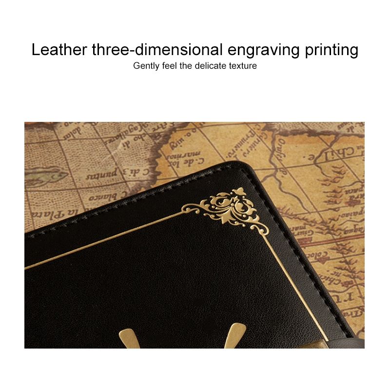 B6 Retro PU Cover Sailor Notebook Diary Book With Password Lock(Black)