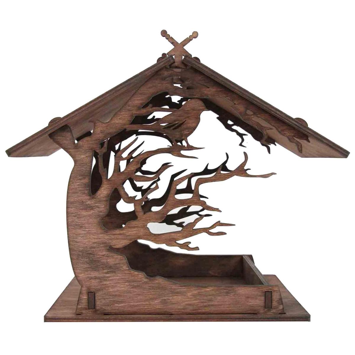 Bird Feeder House Hanging Bird Feeder for Outside Garden Yard Wood Material DIY Manual Installation