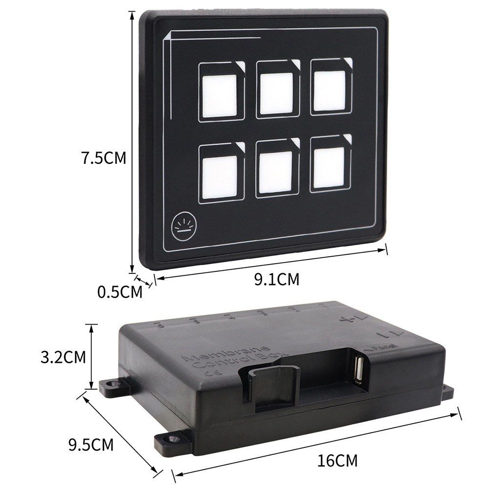 2019 New 12v 24v Button Switch Panel 6 Pin Film Waterproof
