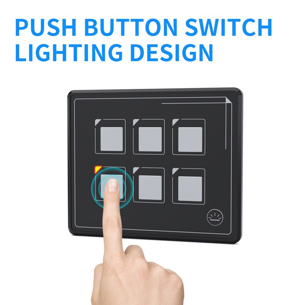 2019 New 12v 24v Button Switch Panel 6 Pin Film Waterproof