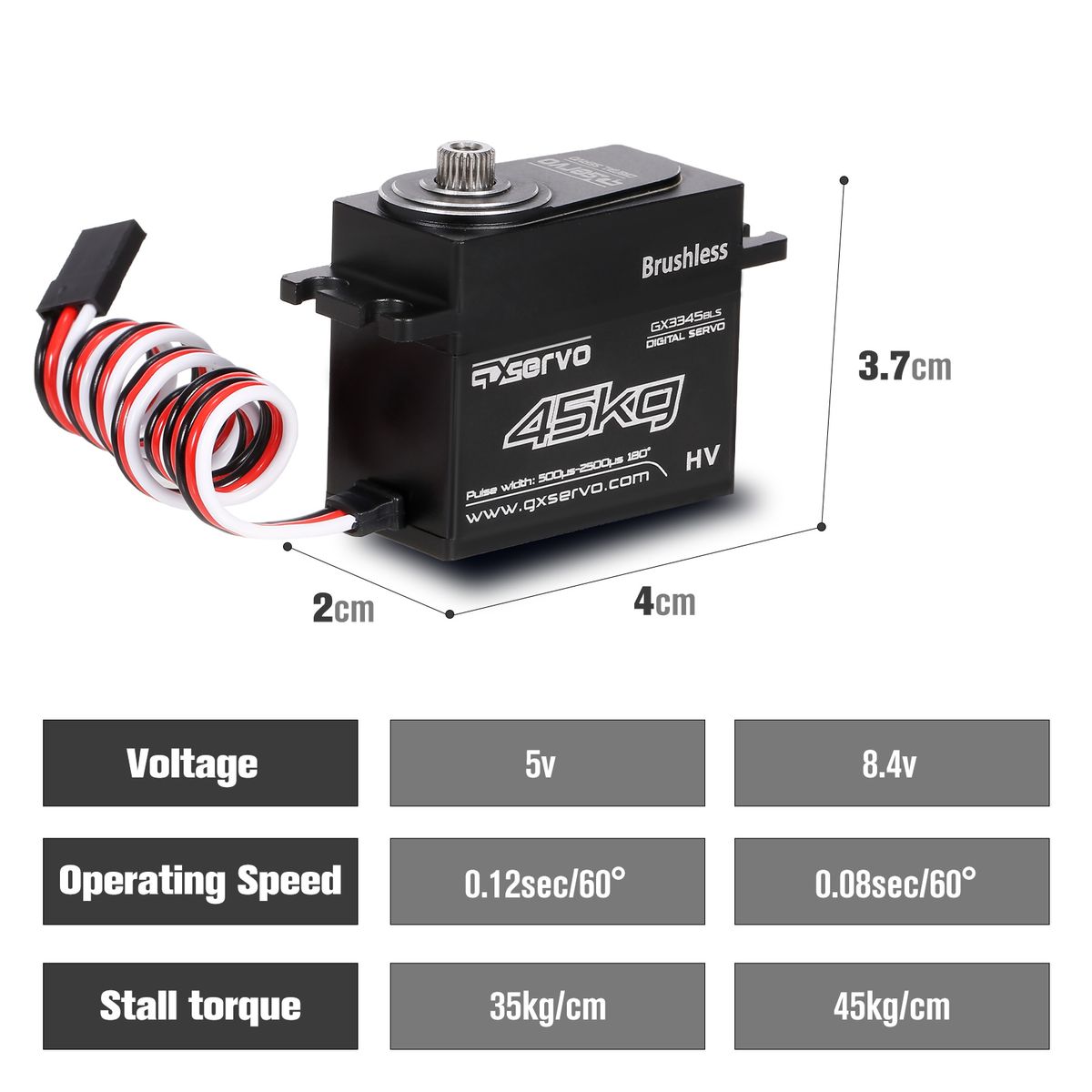 GX3345BLS 45KG Servo IP67 Waterproof Steering Servo High