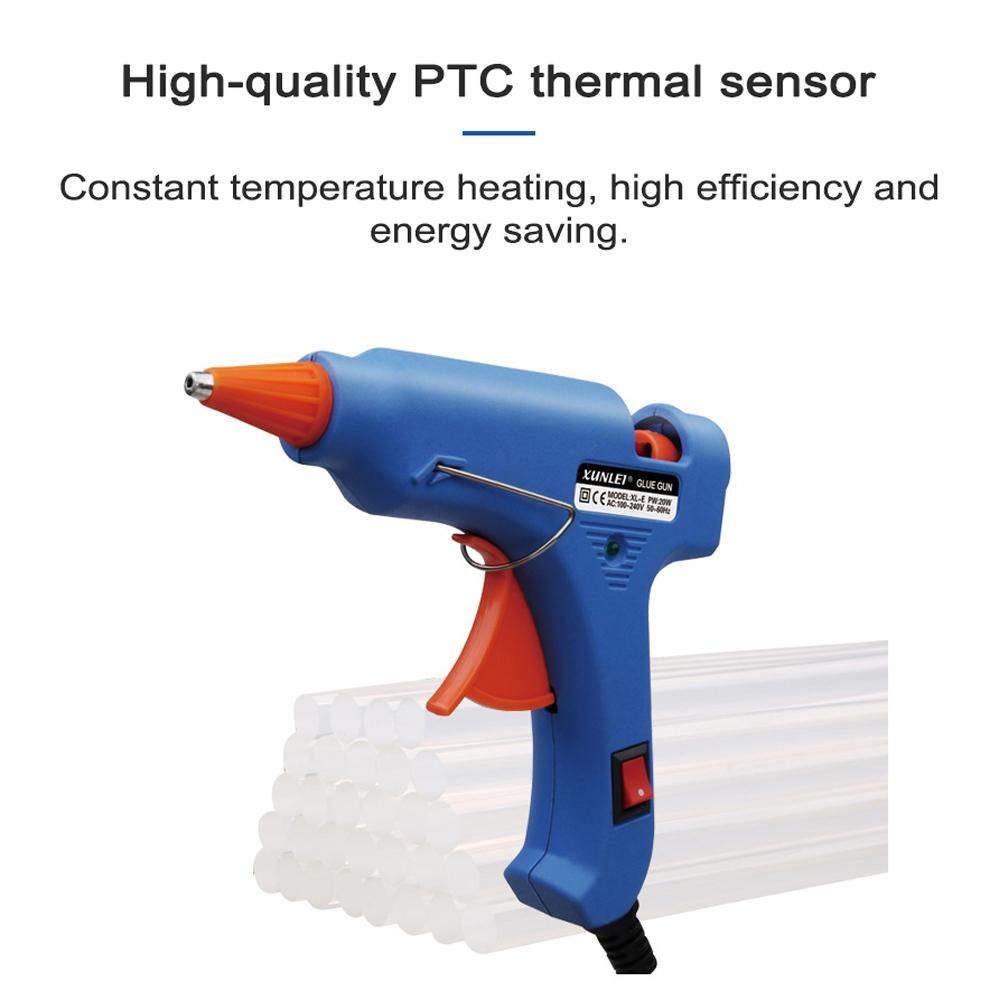 20W Hot Melt Glue Machine Portable Electric Hot Melt Applicator Glue Extrusion Tool with 30pcs Glue Sticks for DIY Art Craft Handmade Home Quick Repairs