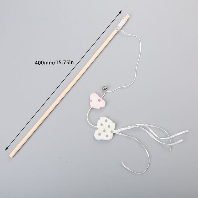 Pet  At Toy  Ute Wood Rod Wave Point Bird Mouse Shape With Bell-Multicolor-Butterflies