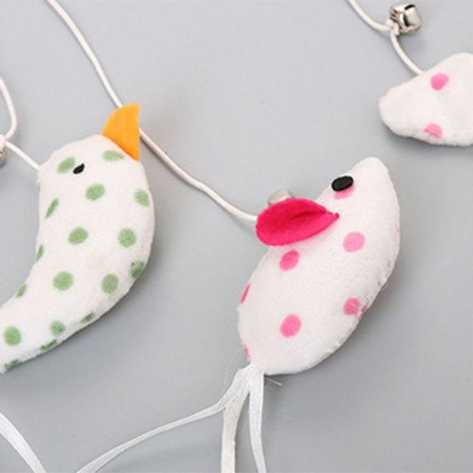 Pet  At Toy  Ute Wood Rod Wave Point Bird Mouse Shape With Bell-Multicolor-Butterflies