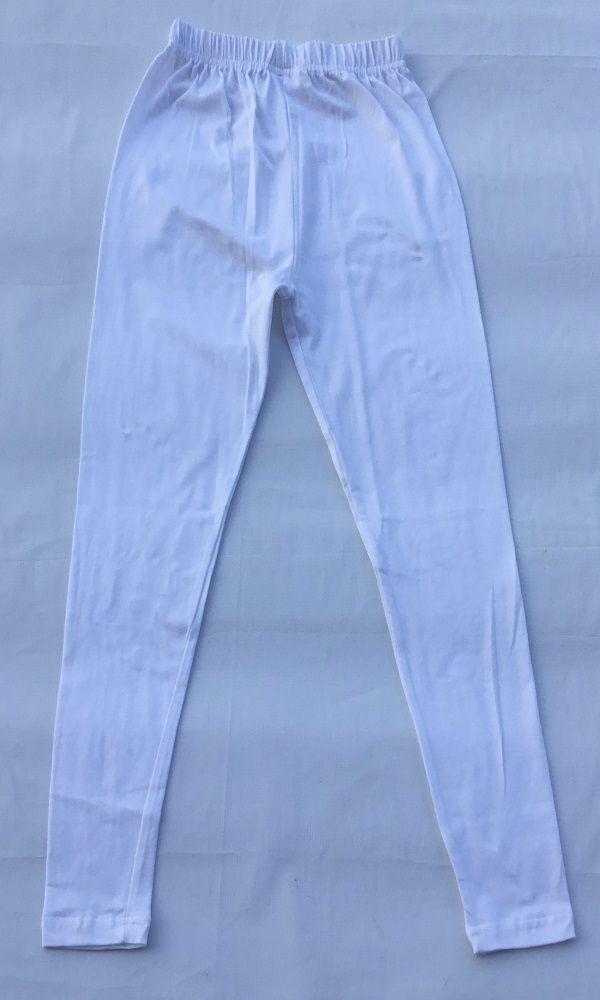 2 Pack Girls Plain Leggings- White