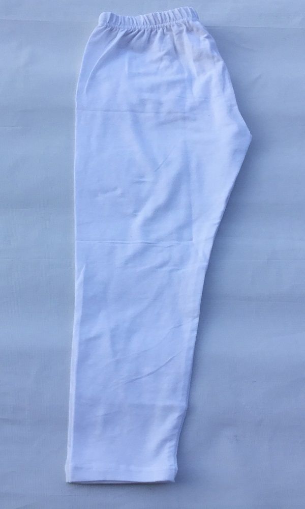 2 Pack Girls Plain Leggings- White
