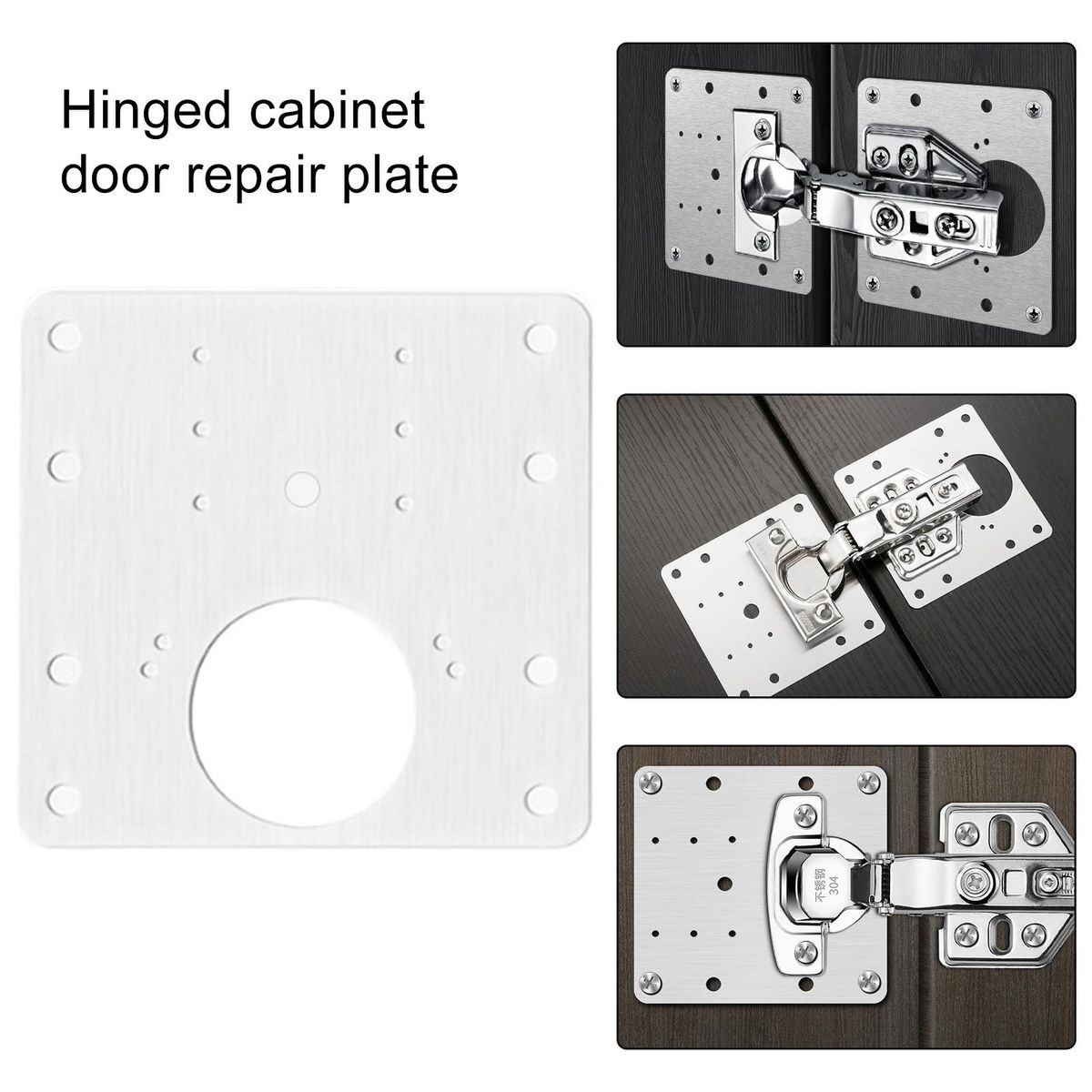 Stainless Steel Cabinet Door Hinge Repair Kit Silver