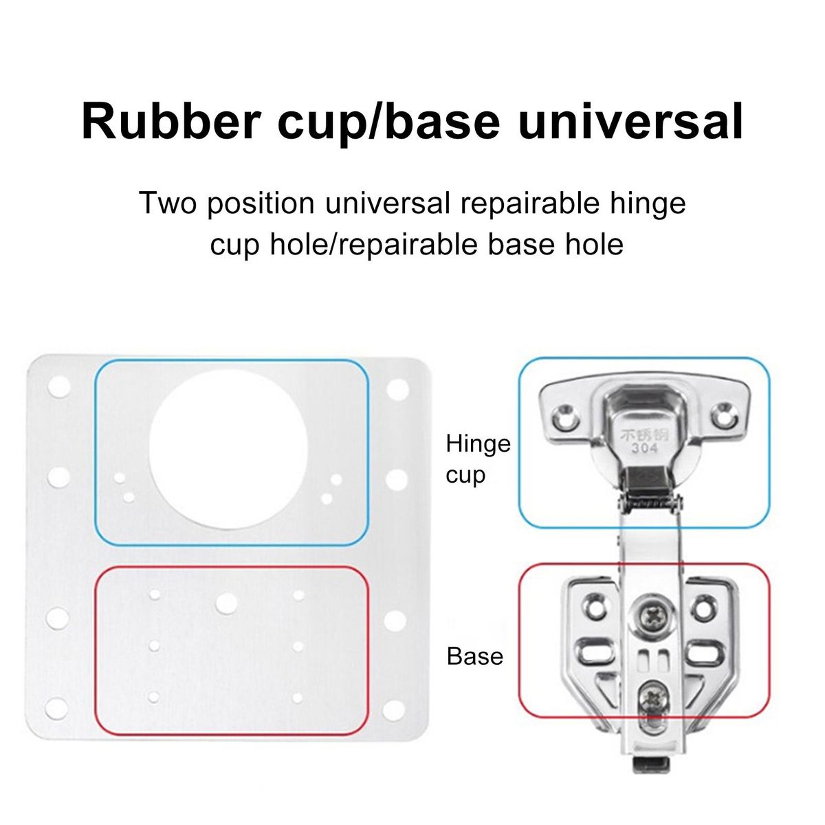 Stainless Steel Cabinet Door Hinge Repair Kit Silver