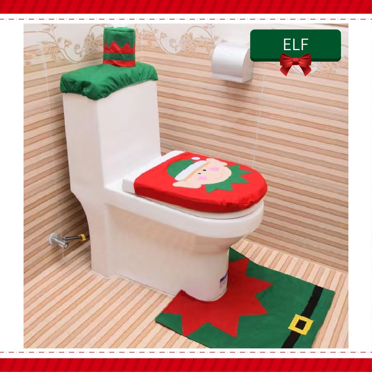 Creative Christmas Elf Toilet Seat Cover Toilet Sets