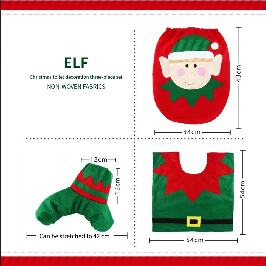 Creative Christmas Elf Toilet Seat Cover Toilet Sets