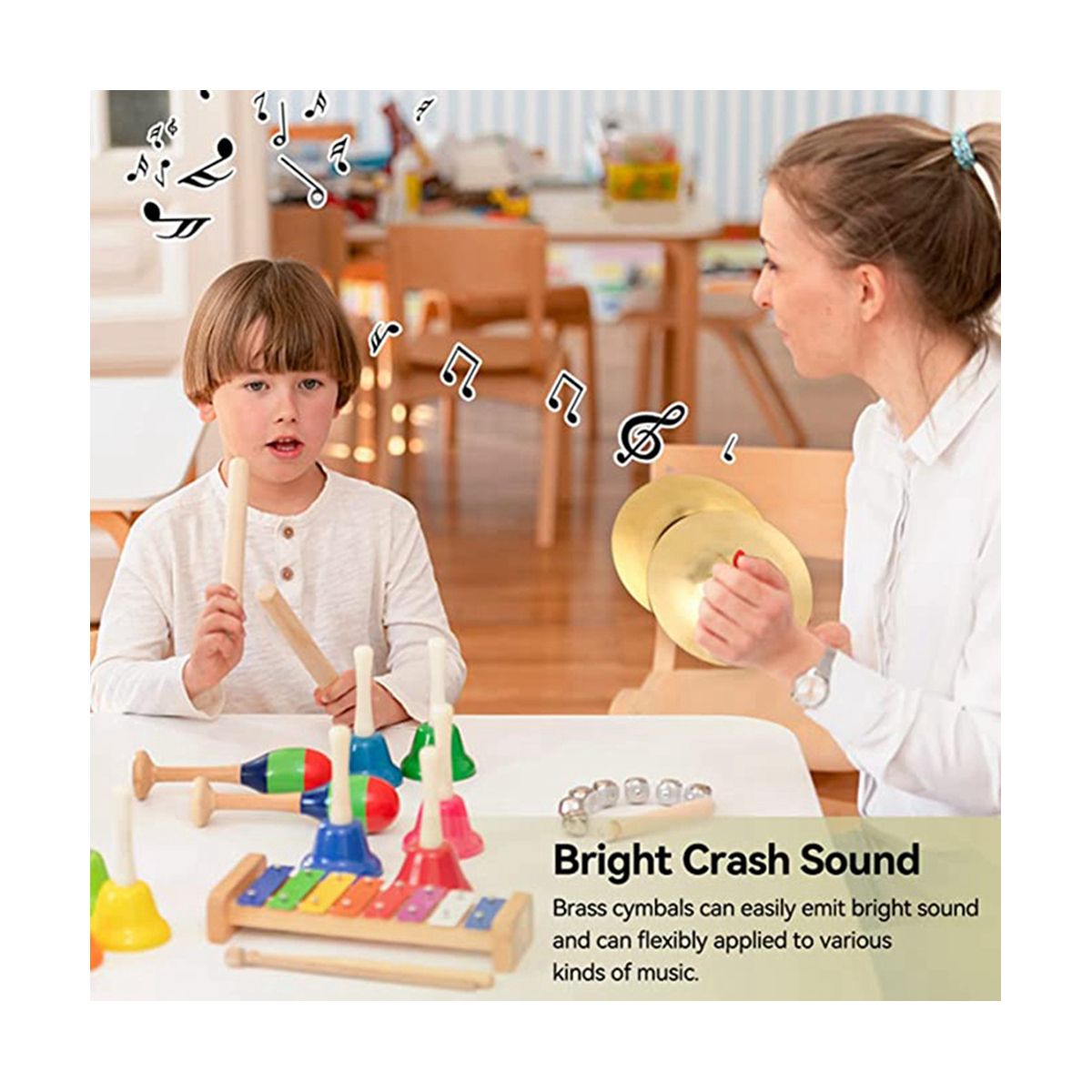 Crash Cymbal Pack Of 2 Brass Hand Pool Percussion Instrument Toy for Children Adults