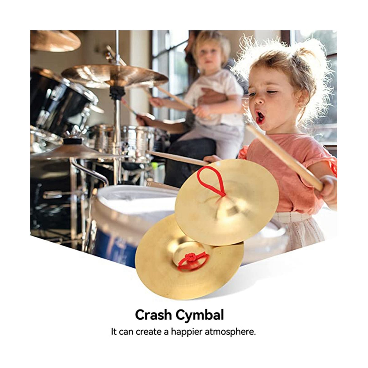 Crash Cymbal Pack Of 2 Brass Hand Pool Percussion Instrument Toy for Children Adults