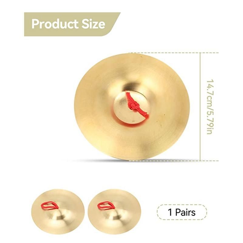Crash Cymbal Pack Of 2 Brass Hand Pool Percussion Instrument Toy for Children Adults
