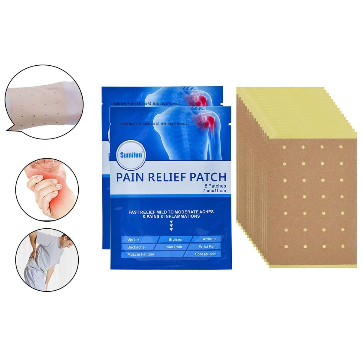16 Sheets Natural Wormwood Neck Cervical Patch Herbal Pain Plaster