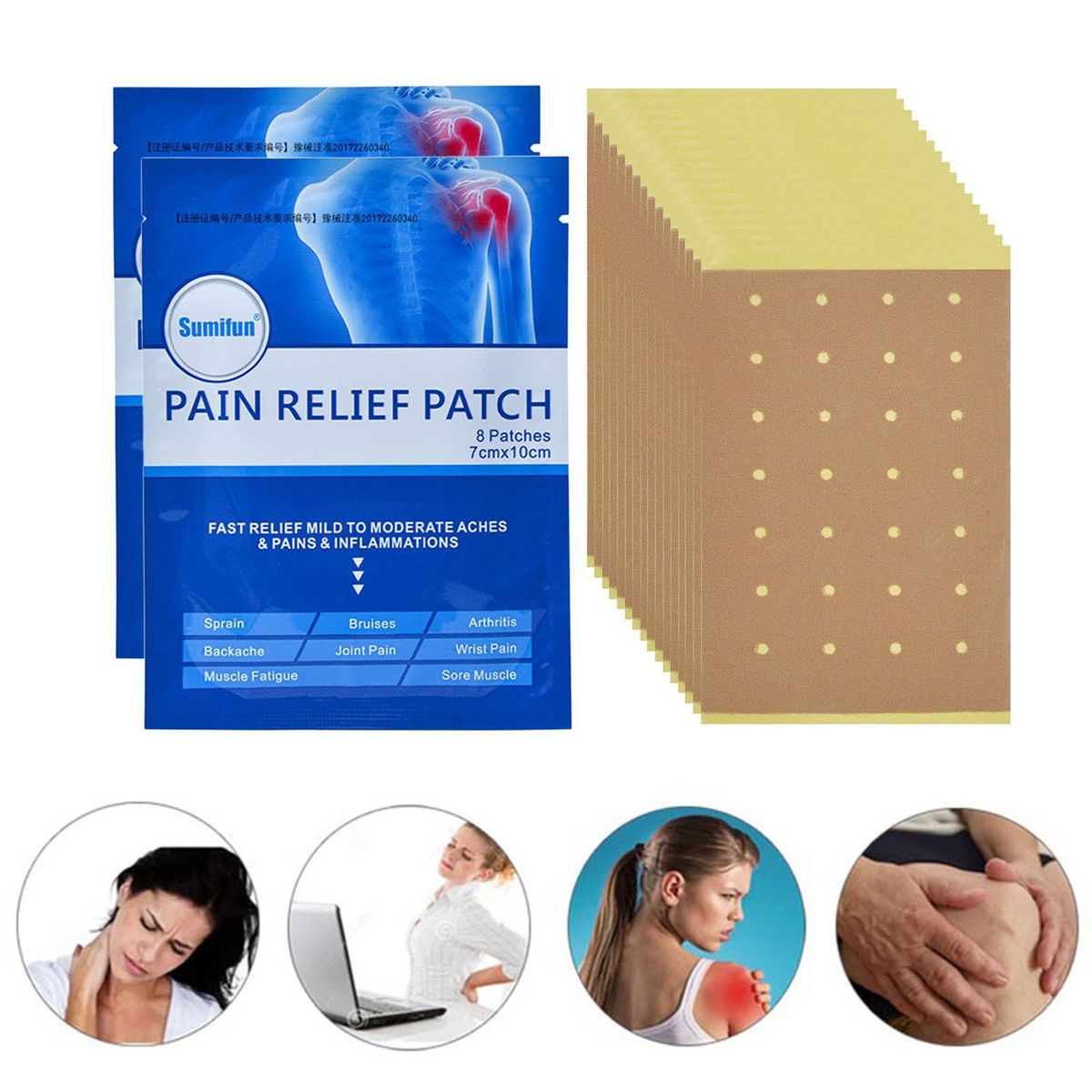 16 Sheets Natural Wormwood Neck Cervical Patch Herbal Pain Plaster