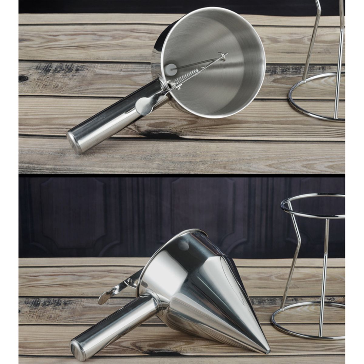Batter Dispenser Stainless Steel Conical Funnel With Handle