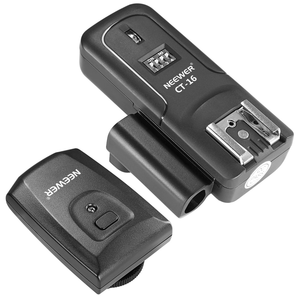 16 Channels Wireless Radio Flash Speedlite Studio Trigger Set With Standard Hot Shoe, Including Transmitter And Receiver, Fit For Canon Nikon Pentax Olympus Panasonic DSLR Cameras (CT-16)