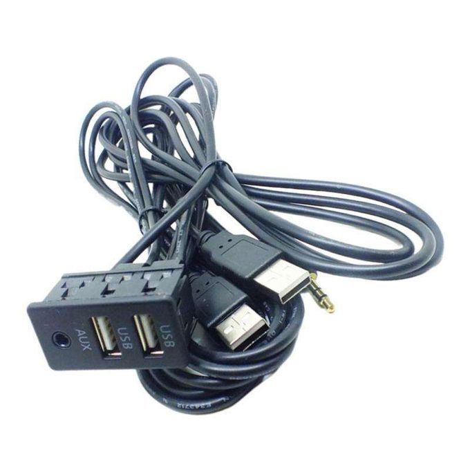 1.5M Car Auto AUX Dual USB Phone Charging Dashboard Mounted Extension