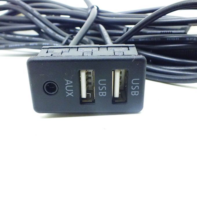 1.5M Car Auto AUX Dual USB Phone Charging Dashboard Mounted Extension