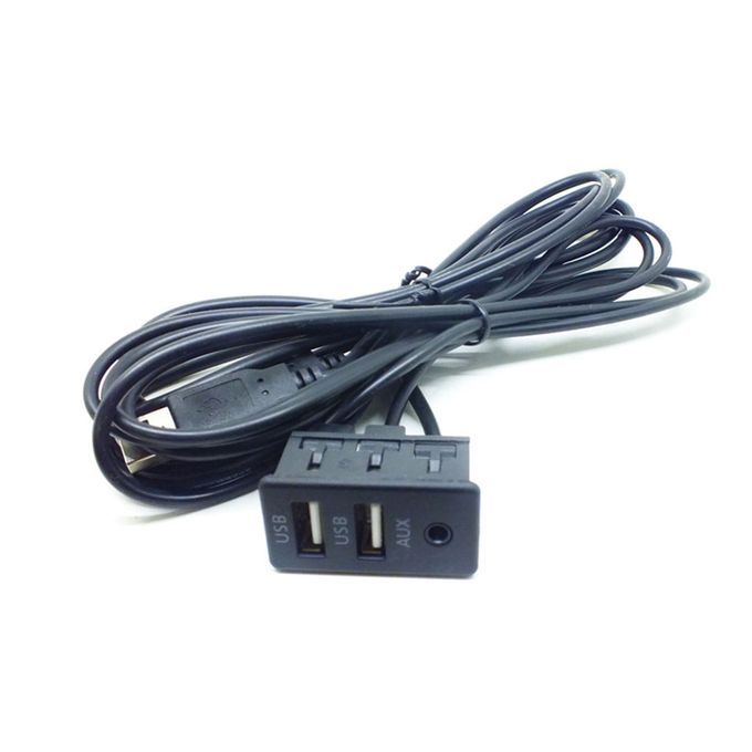 1.5M Car Auto AUX Dual USB Phone Charging Dashboard Mounted Extension