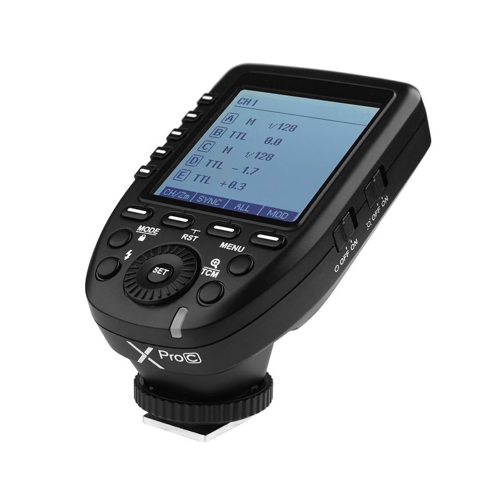 Godox Xpro-C E-TTL II Flash Trigger Transmitter 2.4G Wireless X System 32 Channels 16 Groups Support TTL Autoflash 1/8000s HSS Replacement for Canon EOS Series Cameras for Godox Series Camera Flashes Outdoor Flashes and Studi