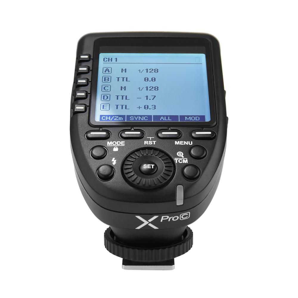Godox Xpro-C E-TTL II Flash Trigger Transmitter 2.4G Wireless X System 32 Channels 16 Groups Support TTL Autoflash 1/8000s HSS Replacement for Canon EOS Series Cameras for Godox Series Camera Flashes Outdoor Flashes and Studi