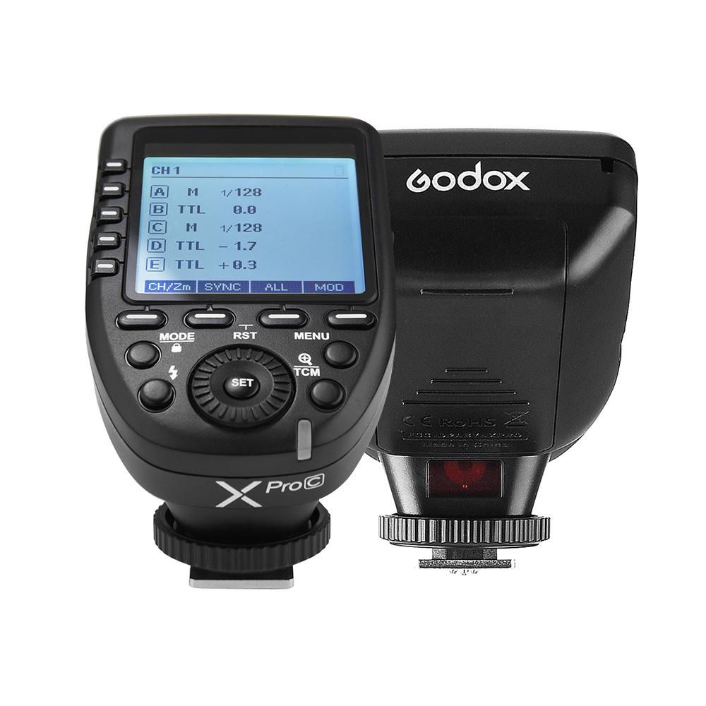 Godox Xpro-C E-TTL II Flash Trigger Transmitter 2.4G Wireless X System 32 Channels 16 Groups Support TTL Autoflash 1/8000s HSS Replacement for Canon EOS Series Cameras for Godox Series Camera Flashes Outdoor Flashes and Studi