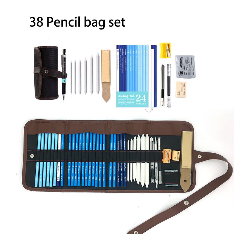 Professional 28/38pcs Sketching Pencil Set Wood Pe
