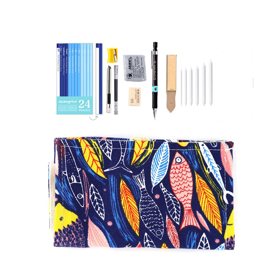 Professional 28/38pcs Sketching Pencil Set Wood Pe
