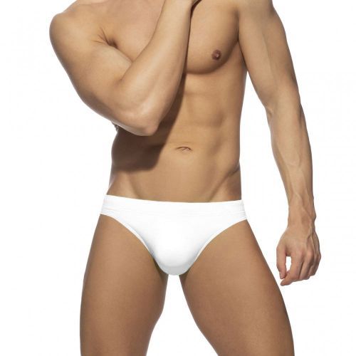 Mens Solid Swim Briefs,Sexy Bikini Swimwear Surfing Swimming Trunks（White）