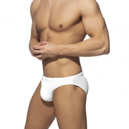 Mens Solid Swim Briefs,Sexy Bikini Swimwear Surfing Swimming Trunks（White）