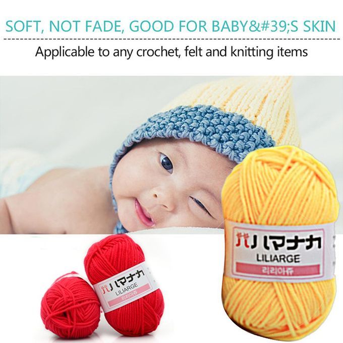 4 Strands Of Milk  Otton Baby Wool  Hildren'S Hand- Ed Hand-Knitted Thread Worsted Hand-Knitted Wool-19 Bla K