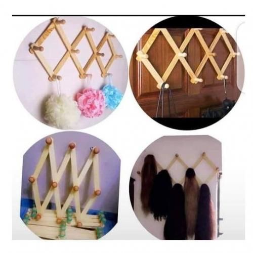 Collapsible Wooden Hanger For Wigs/Clothes/Bags.