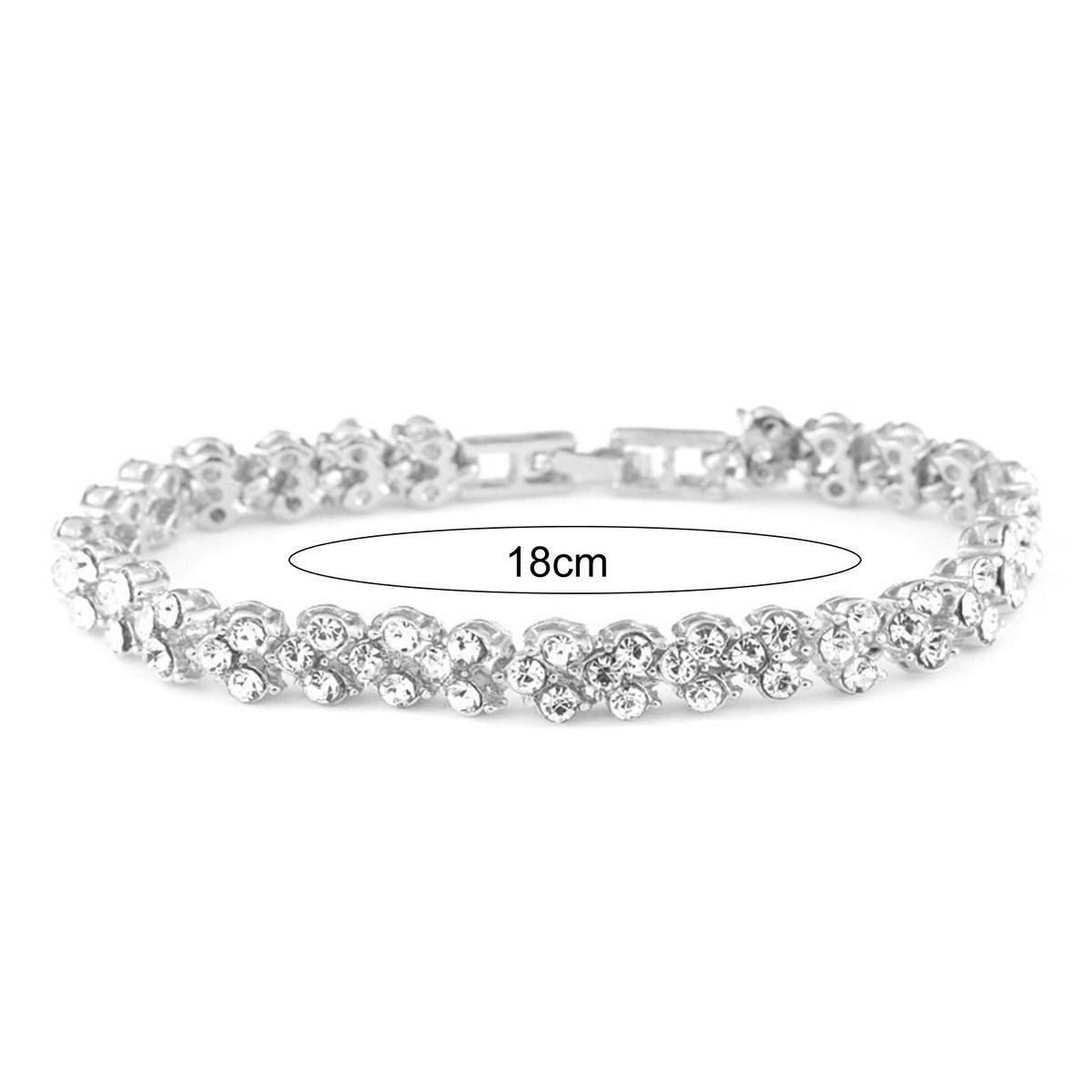 Buckle Closure Shining Bridal Bracelet Alloy-Silver