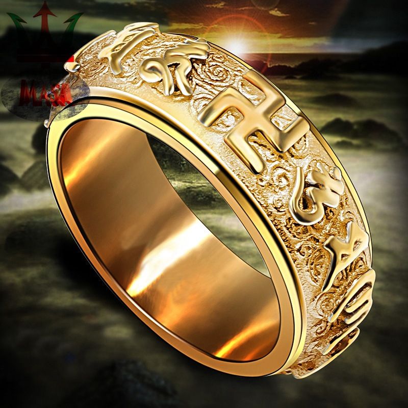 360° Rotate Sutra Lucky Charms Finger Ring