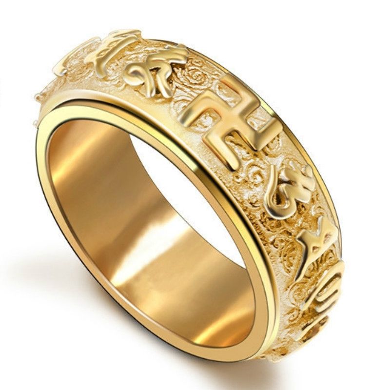 360° Rotate Sutra Lucky Charms Finger Ring