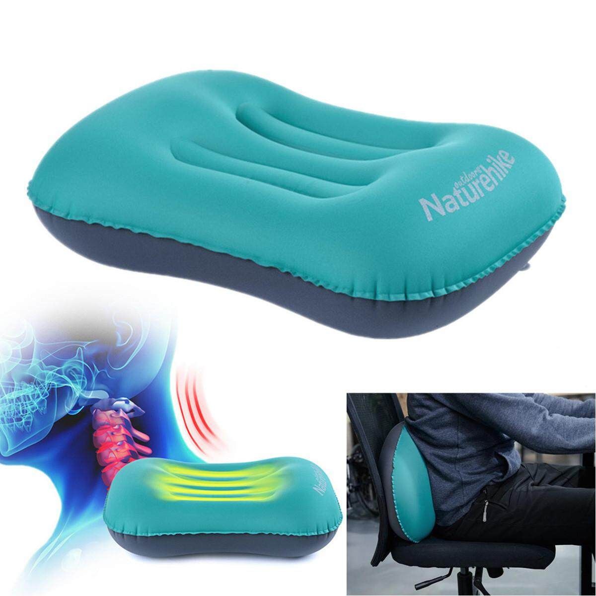 Gonflable Coussin Oreiller Outdoor Rest Camping Voyage Bureau +1 Sac Blue